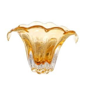 Mariano hand blown amber waterfall vase.